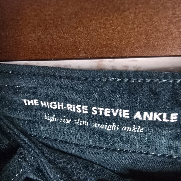 Anthropologie Green Velvet High-rise Stevie Ankle Straight Pants Size 28R - Picture 3 of 6